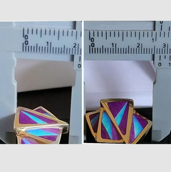 14k Gold Ring Opal Sugilite Native American  21gm - Picture 11 of 12